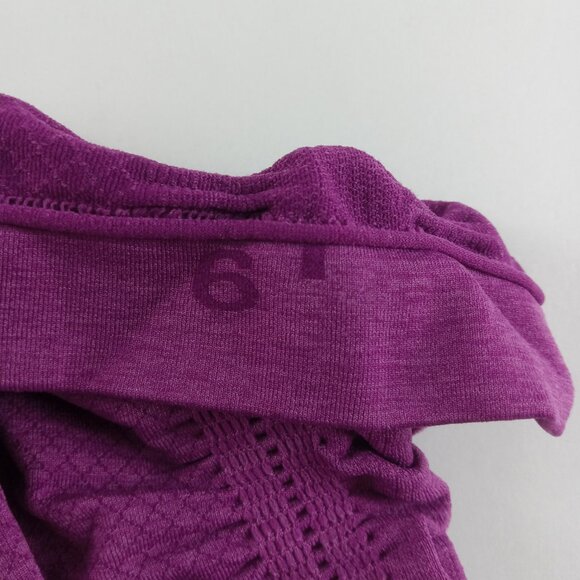 Lululemon In the Flow Crop Legging Women's Size 6 Heathered Regal Plum - Picture 7 of 7